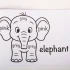 Colorea el elefante en inglés - Memshu