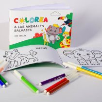 Colorea los animales salvajes en inglés