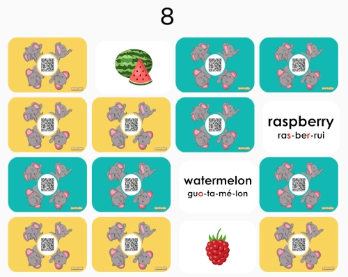 juego de las frutas en ingles
